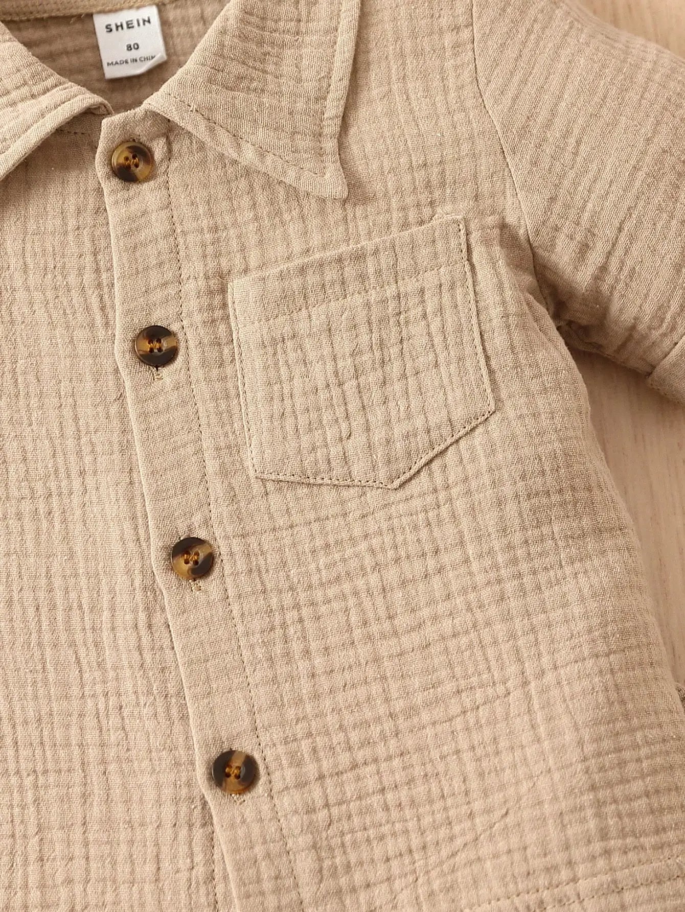 Algodón 2 piezas verano bebé niño caqui pantalones cortos de manga corta Casual al aire libre todo Simple cómodo traje suave