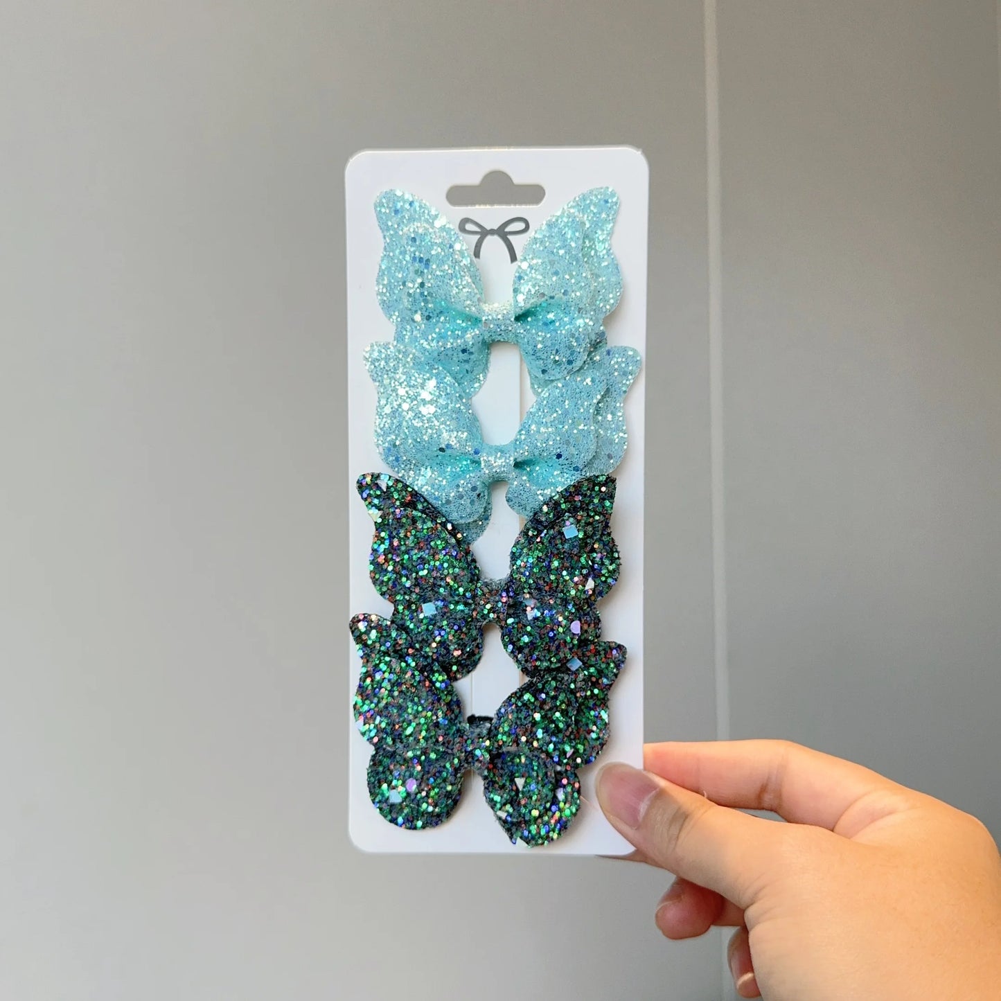 4 Uds. De lazos para el pelo de mariposa lisos y pinzas para el pelo para niñas, accesorios para el cabello de cuero para niños, horquillas, pasadores, tocados de regalo