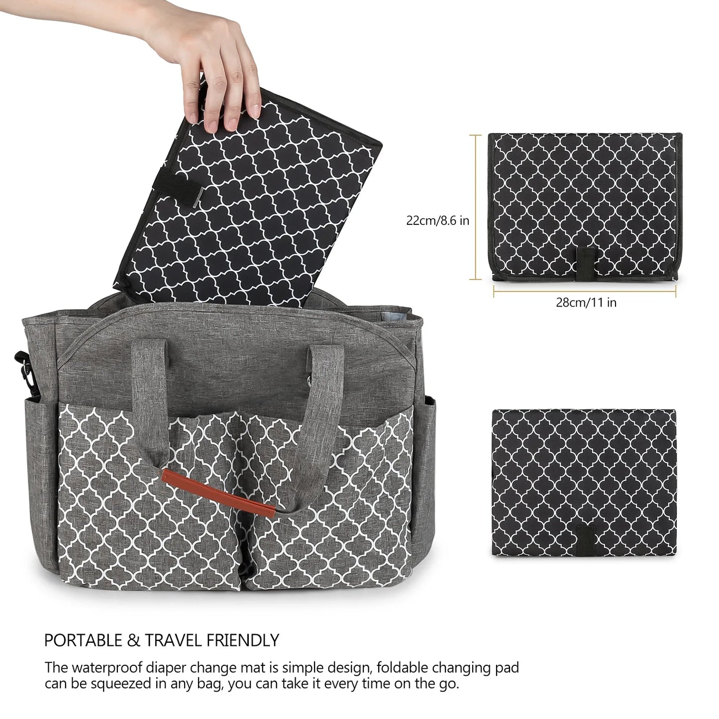 Cambiador de bebé de 1 pieza: cambiador portátil impermeable con almohada incorporada, adecuado para uso diario de cambiador de bebé cuando
