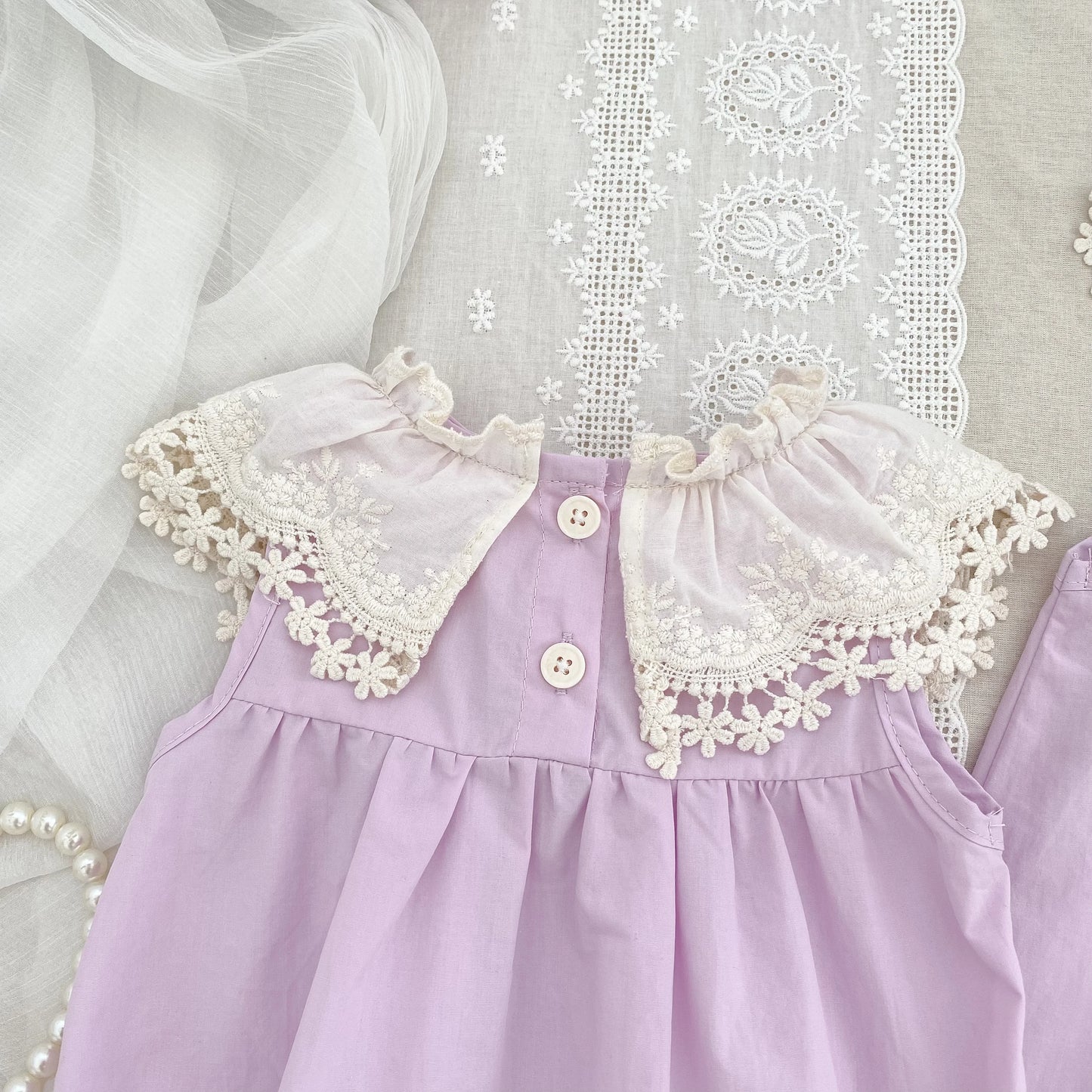 Vestido de encaje con cuello de pétalo para hermanas, peleles para bebés, ropa para niñas, vestido de princesa para fiesta con lazo, ropa dulce y bonita para niños
