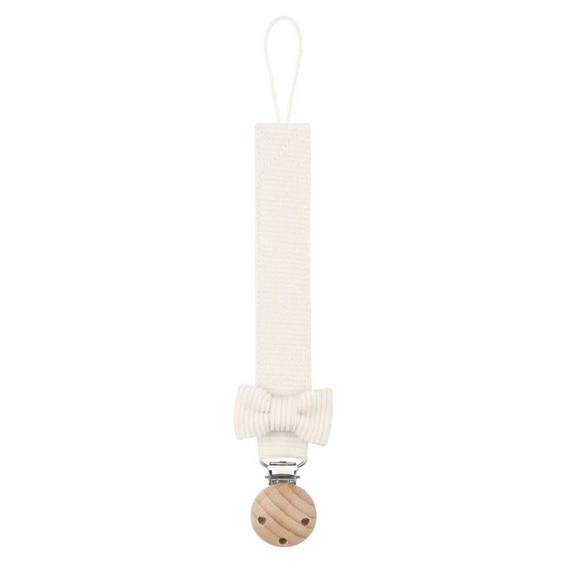 Cadena chupete con Clip madera y diseños lazos, Clip para chupete colorido y que llama atención, soporte para para