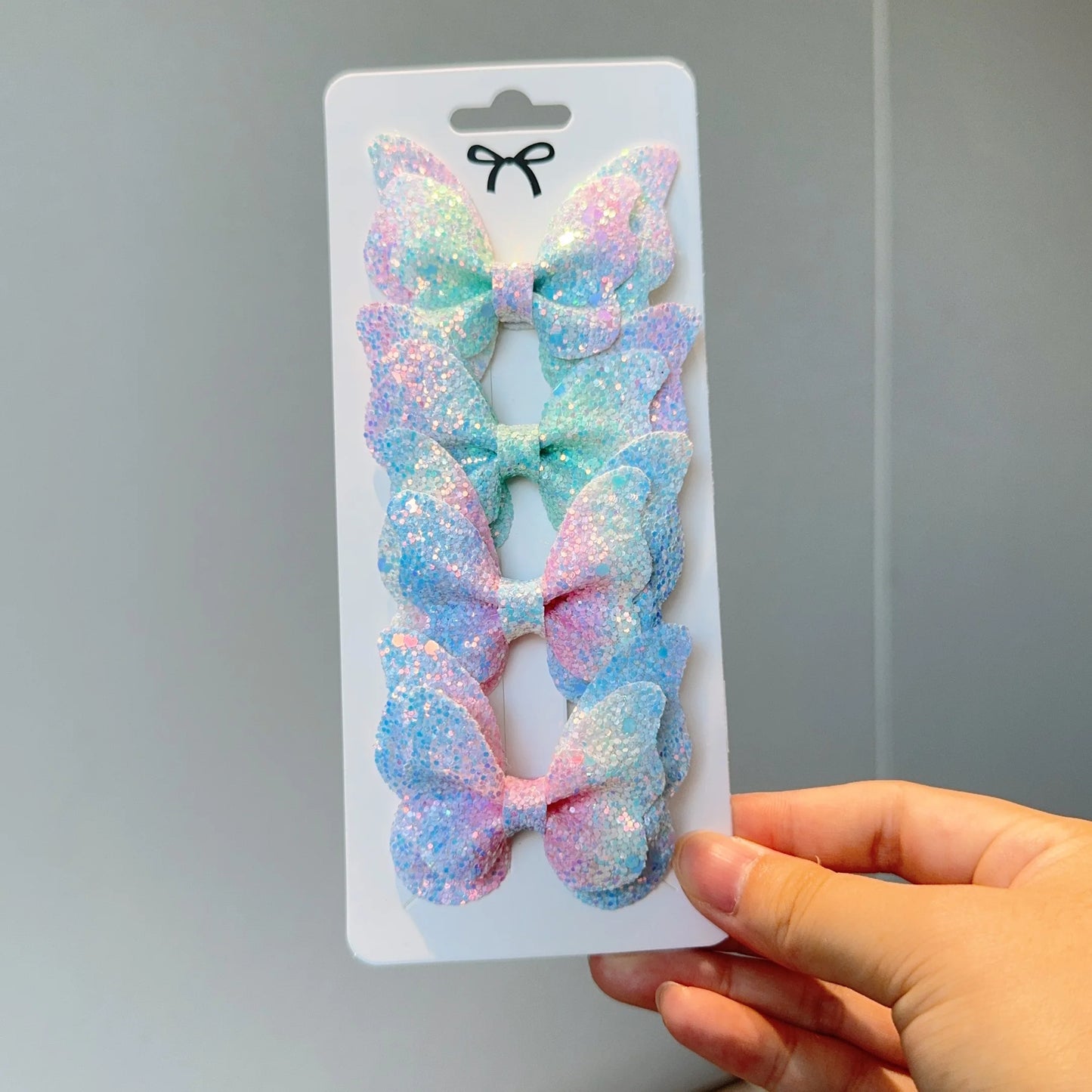 4 Uds. De lazos para el pelo de mariposa lisos y pinzas para el pelo para niñas, accesorios para el cabello de cuero para niños, horquillas, pasadores, tocados de regalo