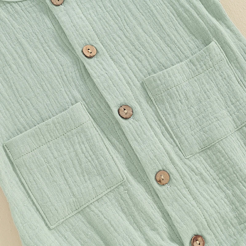 Pudcoco-ropa de verano para bebé y niño, pelele acanalado de manga corta, monos sólidos, traje para niña pequeña, Mono para niña recién nacida de 0 a 18M