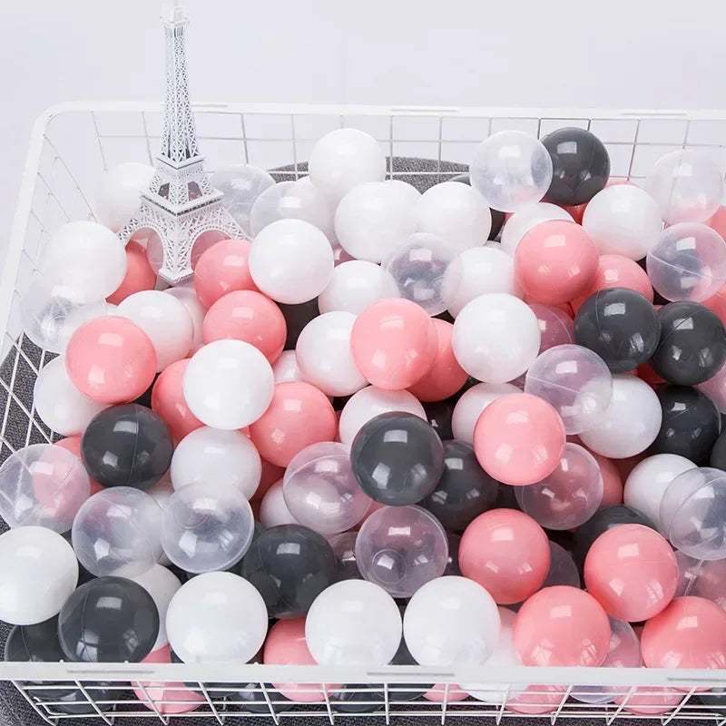 50 Uds. Bolas de plástico de colores para bebé, piscina de agua, pelota de ola oceánica, piscina para niños con aro de baloncesto, casa de juegos, tiendas de campaña al aire libre, accesorios de juguete