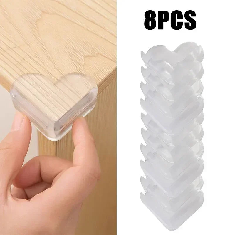 Tira de protección transparente de PVC para bebés con cinta de doble cara, protectores de esquina L para bordes de mesa de seguridad para niños, protectores de muebles