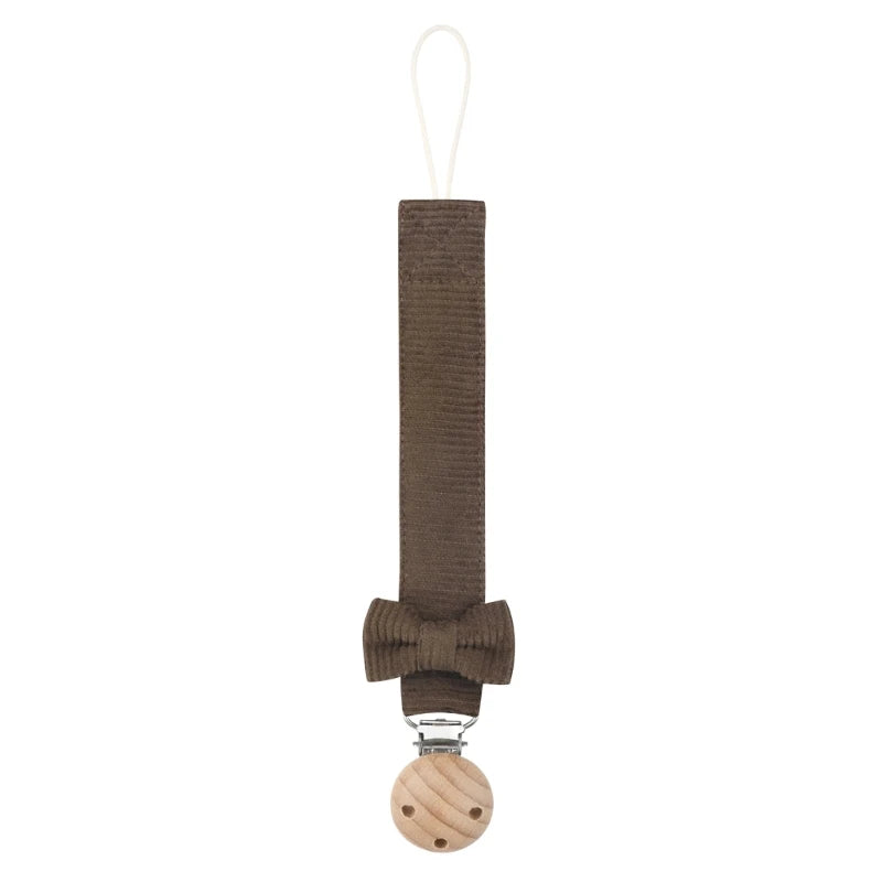 Cadena chupete con Clip madera y diseños lazos, Clip para chupete colorido y que llama atención, soporte para para
