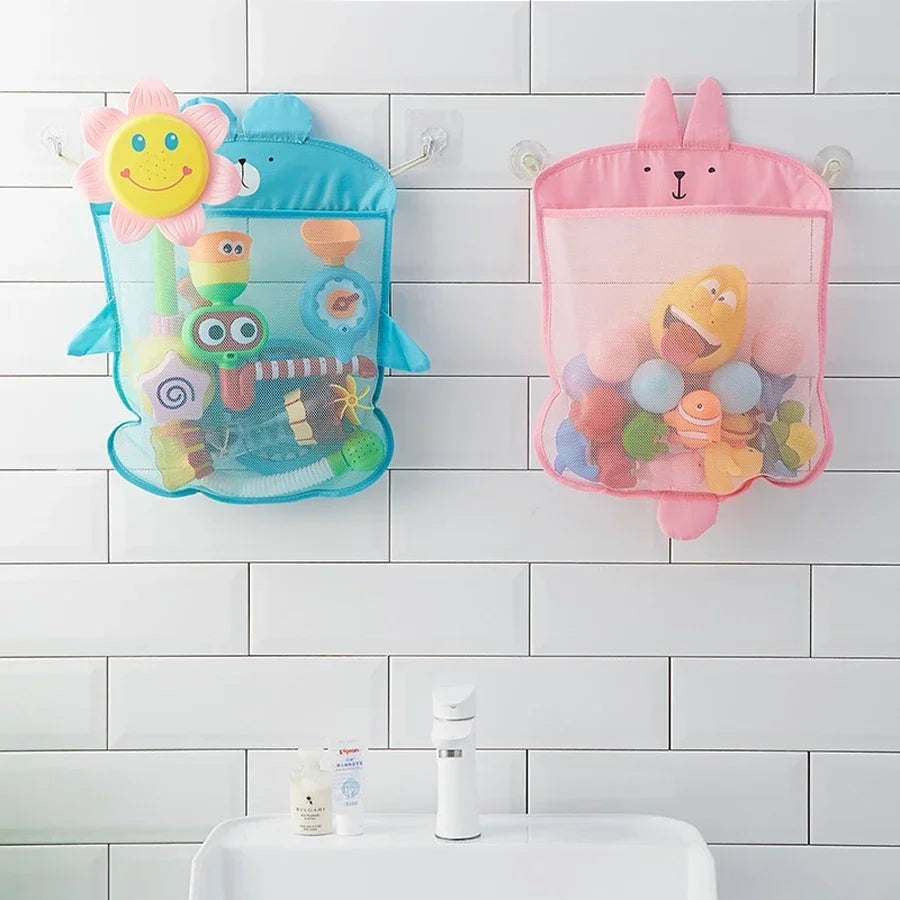 Juguete para Baby Shower, bolsa de almacenamiento de juguetes con forma de rana y pato, ventosa fuerte, bolsa de juego para Baby Shower, organizador de baño, juguete de agua