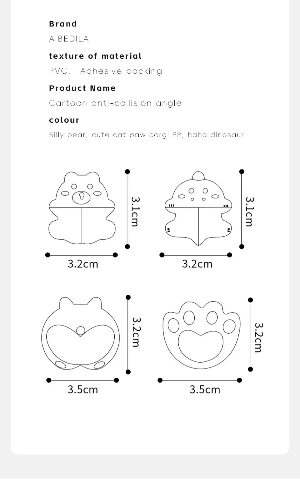 AIBEDILA niños silicona anticolisión ángulo dibujos animados lindo protección de seguridad esquina mesa pasta juegos de protección de seguridad para bebés