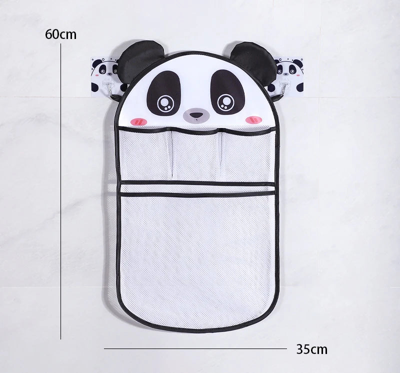 Cesta colgante de ducha de animales de dibujos animados, bolsa de malla bonita, organizador de almacenamiento para el baño, soporte para niños, bolsa de red para juguetes de agua para baño de bebé