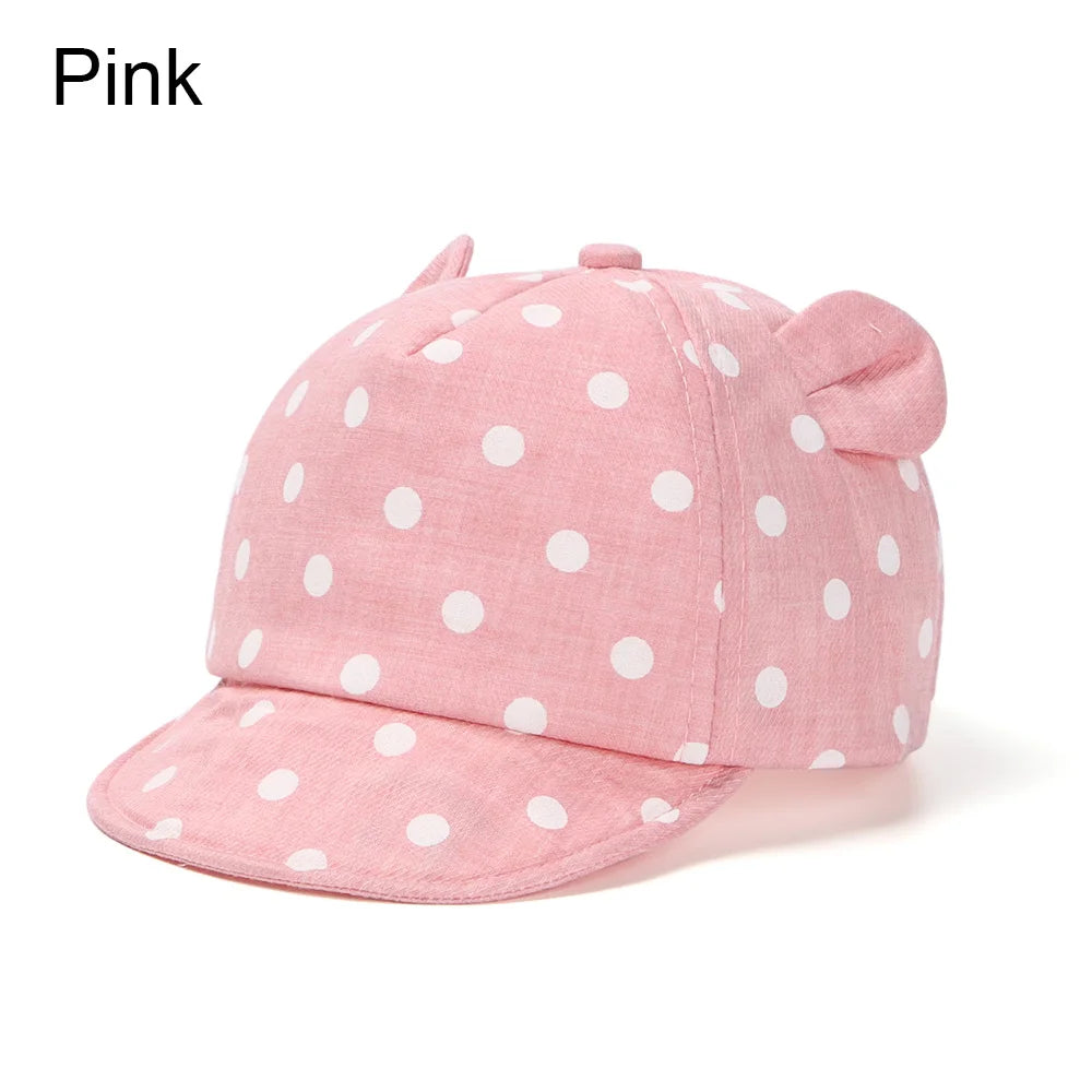 Sombrero de béisbol informal para bebé de 6-24 meses, gorra con Orejas de conejo, gorros de playa de lunares, gorra de Panamá, sombrero de sol para niños al aire libre