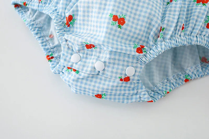 2024 Baby Girls Autumn Clothes Newborn Long Sleeve Bodysuit Toddler Plaid Rompers Infant Clothing Children Cotton Cute Overalls