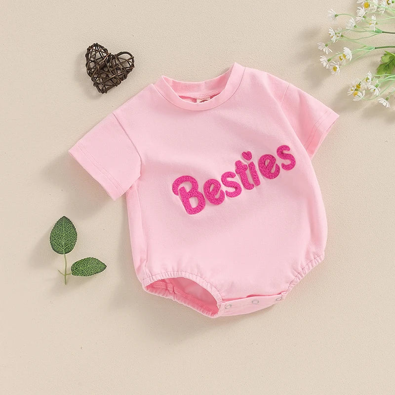 Ropa a juego para madre e hija, camiseta de manga corta con bordado de letras y cuello redondo para verano