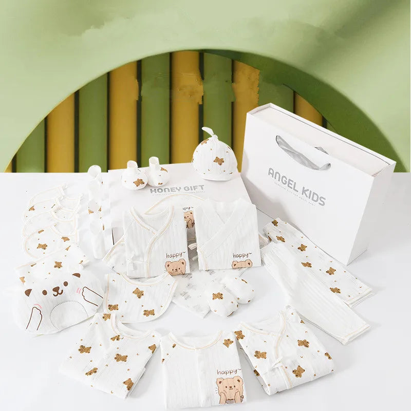 22/26 pieces/lot Newborn Baby Clothes Sets For Girls Boys 100% Cotton Infant Summer Clothes Outfits Baby Rompers Hat Bibs