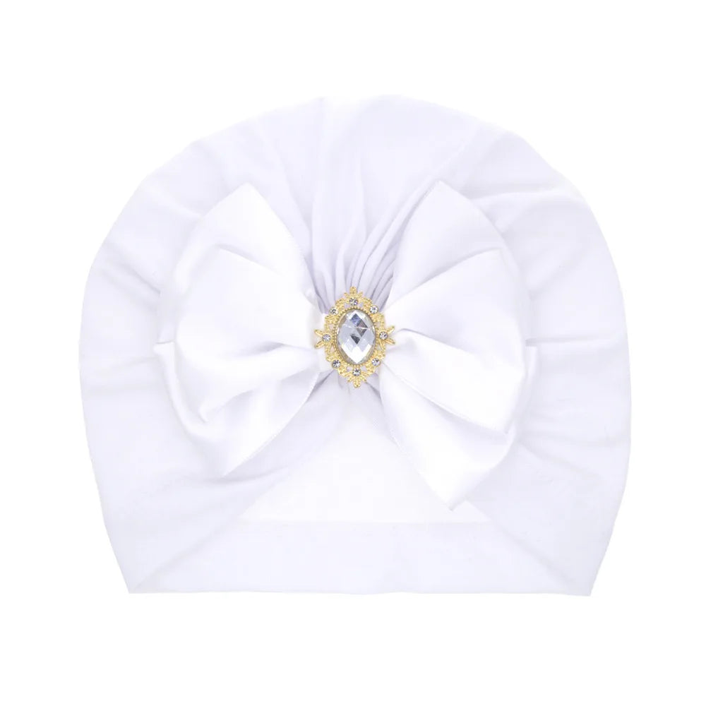 1 pieza, gorro estampado para bebé, gorro para niños, lazo para niñas recién nacidas, accesorios de fotografía de diamantes, gorro para primavera y otoño, accesorios infantiles