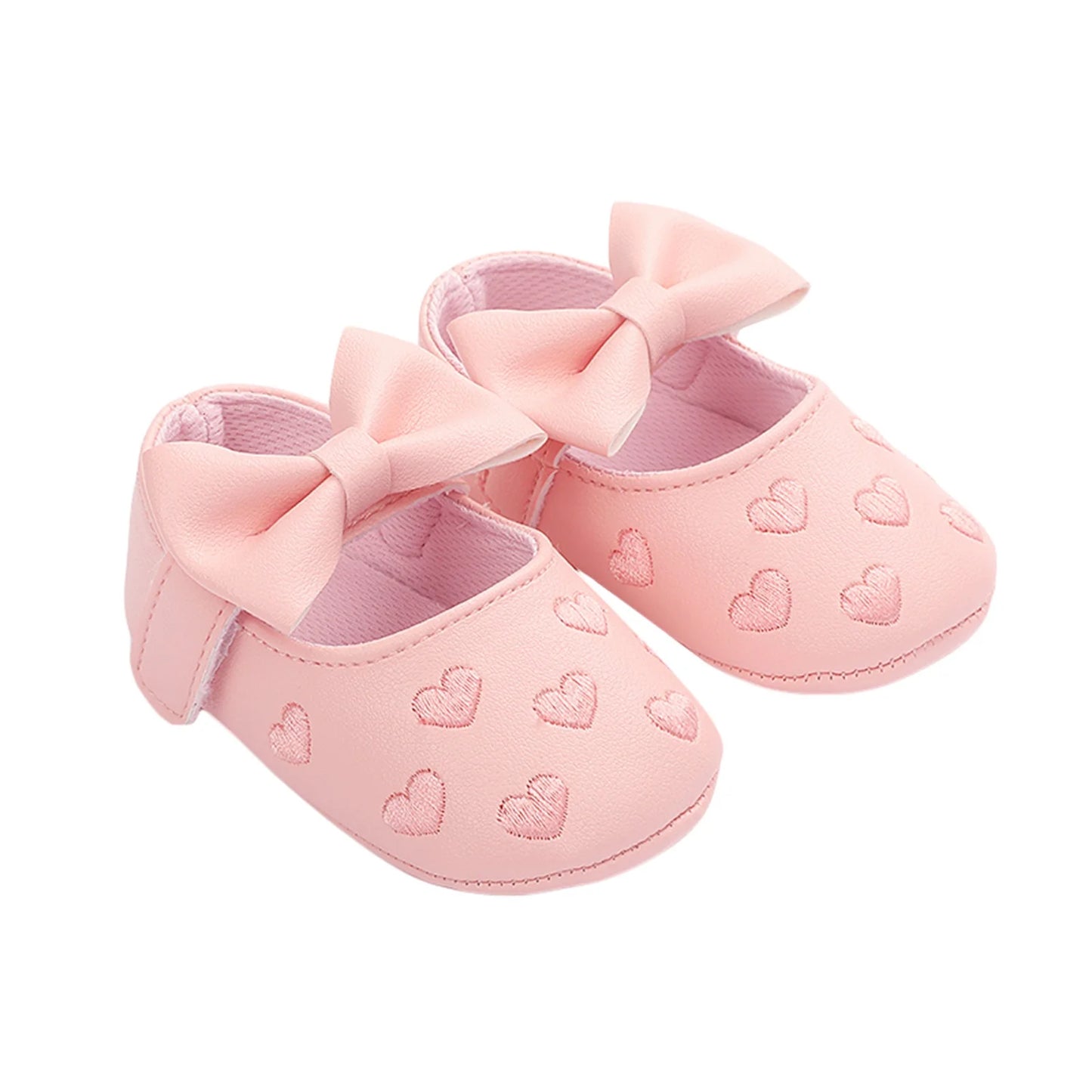 Pudcoco-zapatos planos de piel sintética para niñas, mocasines bonitos con decoración de lazo de corazón, suela suave, antideslizantes, de verano
