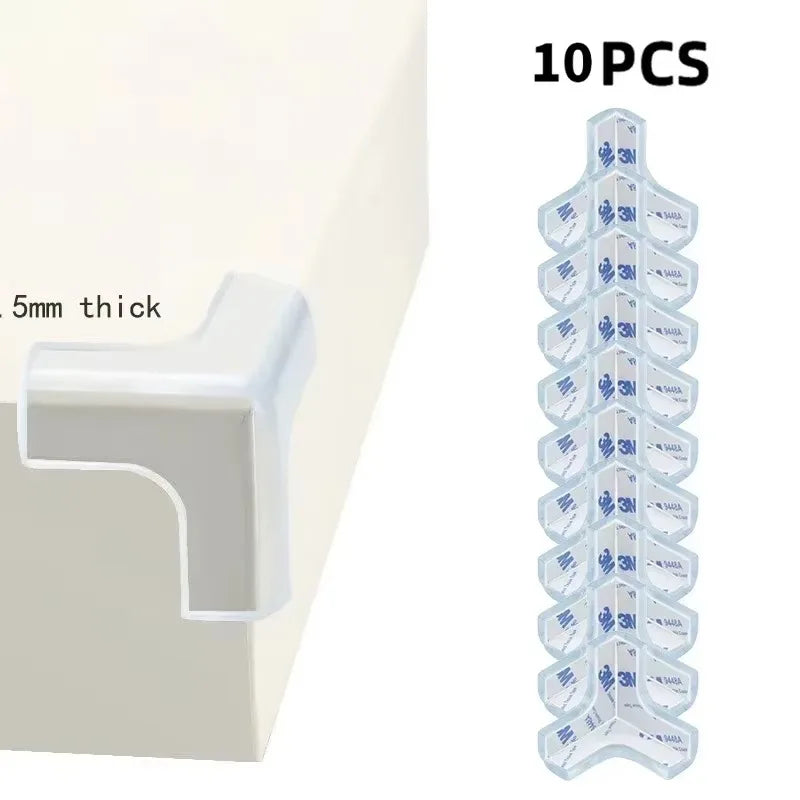 Tira de protección transparente de PVC para bebés con cinta de doble cara, protectores de esquina L para bordes de mesa de seguridad para niños, protectores de muebles