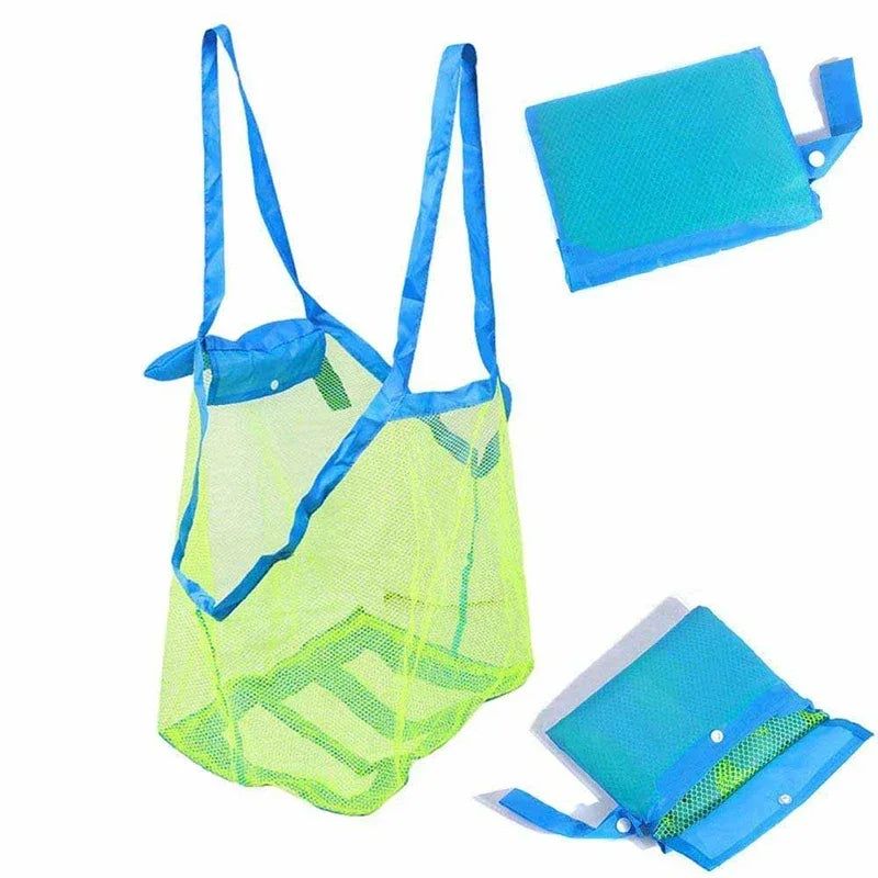 Bolsa de malla portátil con arena para niños, bolsas de almacenamiento de juguetes de baño para niños, bolsa de playa grande para toallas, bolsa de maquillaje cosmético para mujeres