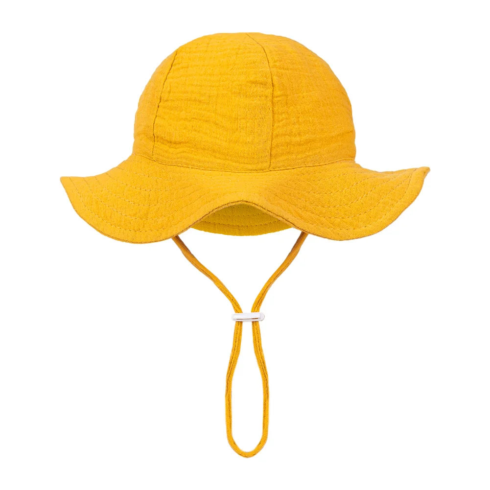 Sombreros de cubo con estampado Floral para bebé, gorros sólidos ajustables para niños y niñas, gorros con protección solar para exteriores, diademas para pesca en la playa
