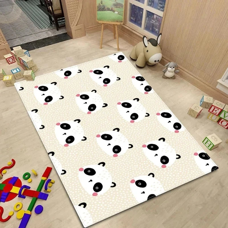 Alfombra de estilo nórdico para habitación de bebé, Alfombra de dibujos animados de animales para dormitorio de niños, alfombra Kawaii para habitación de niñas y niños, Alfombra de juego antideslizante para niños