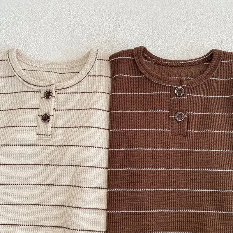 Conjunto de ropa de verano para bebés, camiseta a rayas y bombachos, traje superior de manga corta para niños pequeños, 2 uds.