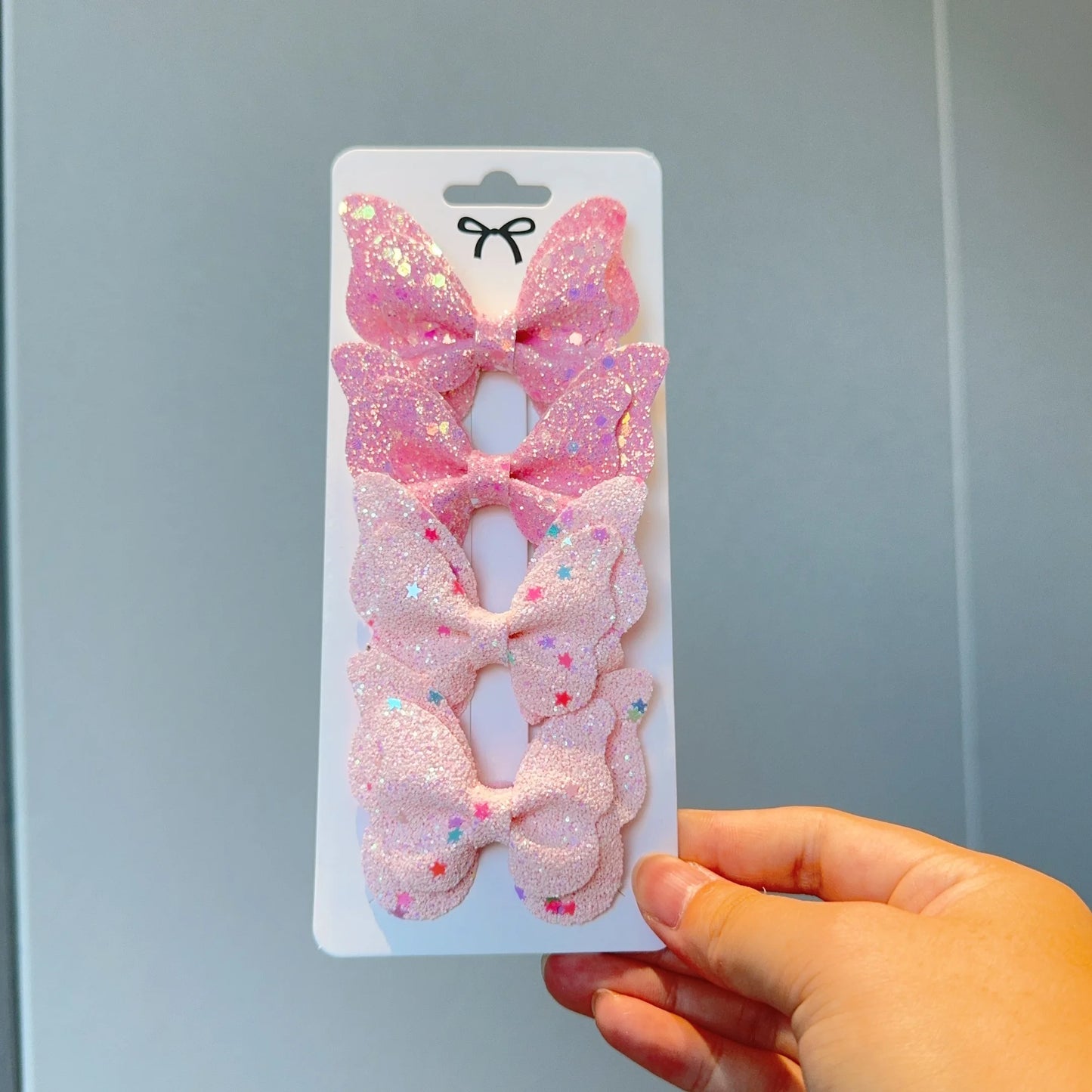 4 Uds. De lazos para el pelo de mariposa lisos y pinzas para el pelo para niñas, accesorios para el cabello de cuero para niños, horquillas, pasadores, tocados de regalo
