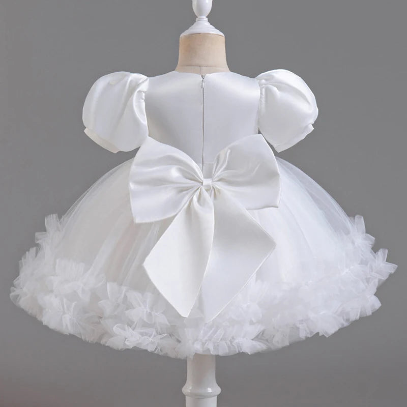 Vestido de niña recién nacida, vestidos de fiesta para niñas de 1 año, vestido de princesa de cumpleaños, vestido de bautizo con mangas peludas de verano, ropa de bebé