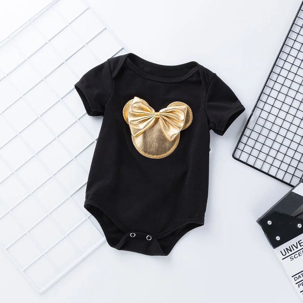 Conjunto de 4 piezas de verano sin género para bebé de 0 a 1 año, trajes transpirables para niñas recién nacidas, conjunto de moda para niños
