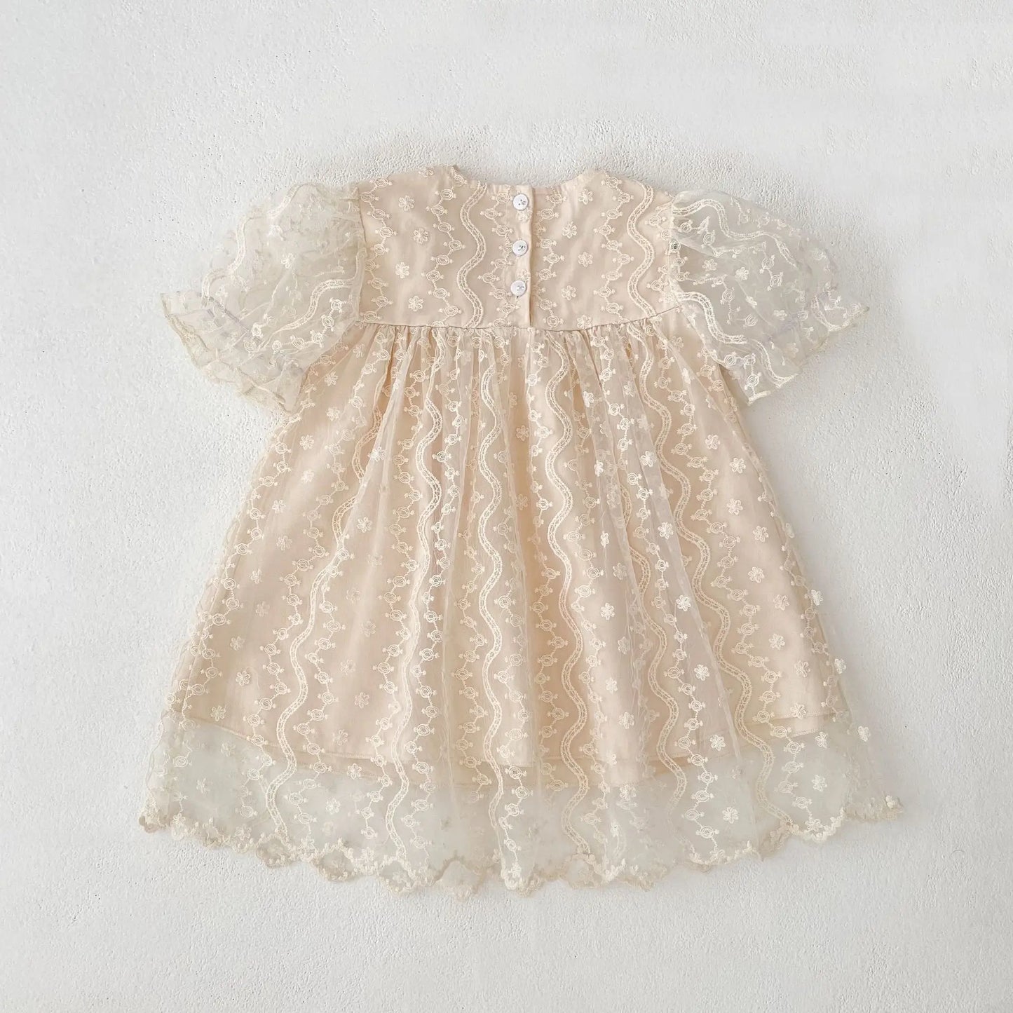 Nuevo vestido de hermanas para niñas pequeñas, vestidos de princesa de encaje, traje de verano para niñas, ropa infantil de algodón para hermanas gemelas