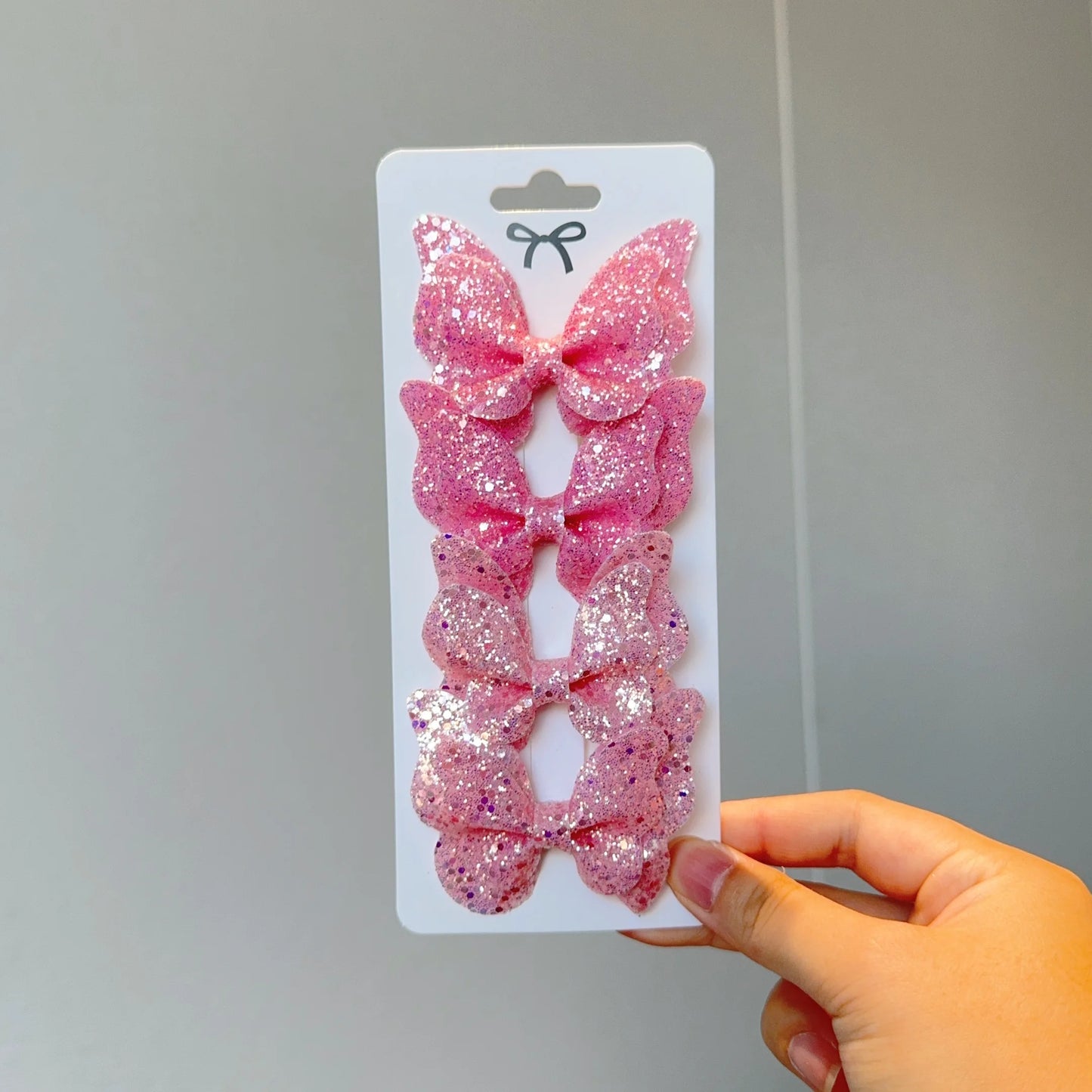 4 Uds. De lazos para el pelo de mariposa lisos y pinzas para el pelo para niñas, accesorios para el cabello de cuero para niños, horquillas, pasadores, tocados de regalo