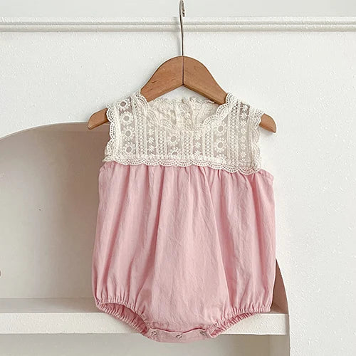 Body de verano para niña pequeña, mono sin mangas de algodón empalmado para niña recién nacida, ropa para niña de 0 a 24 meses, novedad de 2024