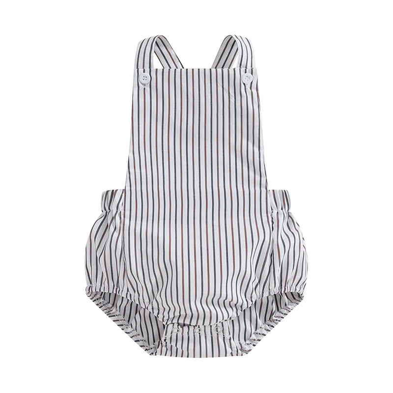 Monos de verano para bebés y niños, pelele informal sin mangas con estampado de rayas a cuadros, ropa infantil para recién nacidos
