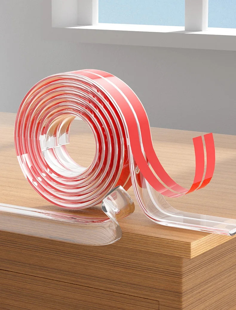 Tira de protección transparente de PVC para bebés con cinta de doble cara, protectores de esquina L para bordes de mesa de seguridad para niños, protectores de muebles