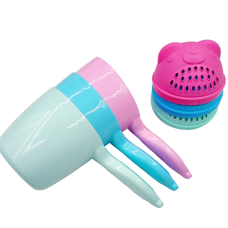 Taza de baño de oso de dibujos animados para bebé, taza de champú para ducha de niño recién nacido, cuchara de agua para ducha de bebé y niño, tazas de lavado de baño para 3 colores, 1 ud.