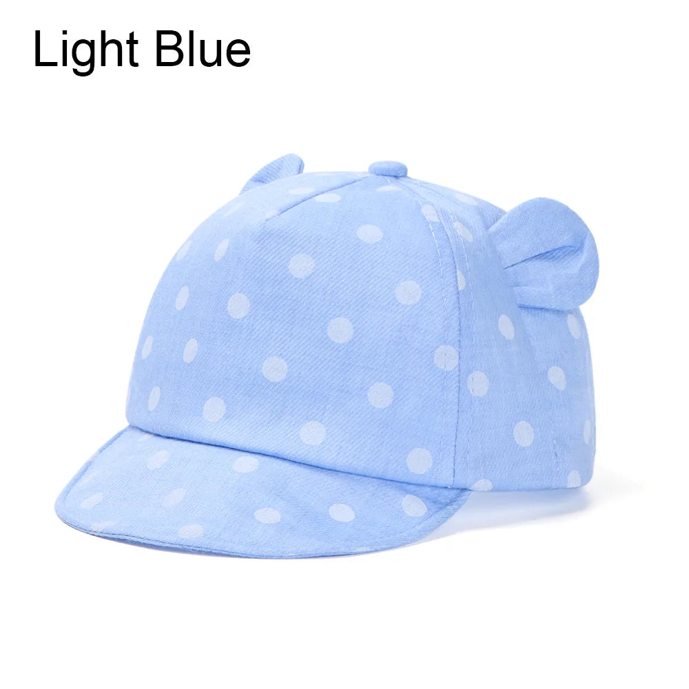 Sombrero de béisbol informal para bebé de 6-24 meses, gorra con Orejas de conejo, gorros de playa de lunares, gorra de Panamá, sombrero de sol para niños al aire libre