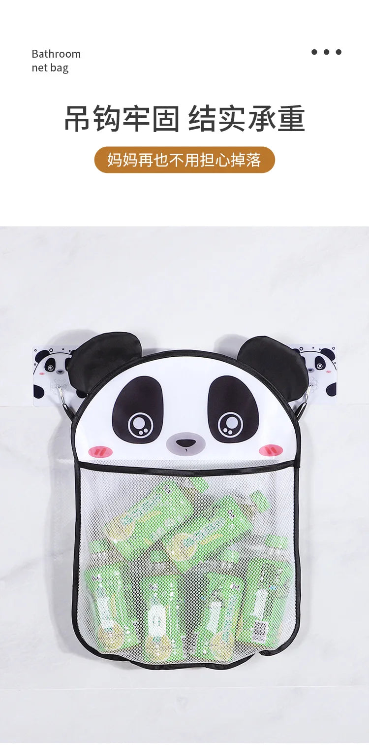 Cesta colgante de ducha de animales de dibujos animados, bolsa de malla bonita, organizador de almacenamiento para el baño, soporte para niños, bolsa de red para juguetes de agua para baño de bebé