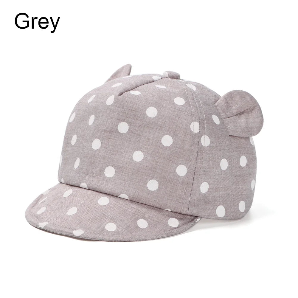 Sombrero de béisbol informal para bebé de 6-24 meses, gorra con Orejas de conejo, gorros de playa de lunares, gorra de Panamá, sombrero de sol para niños al aire libre