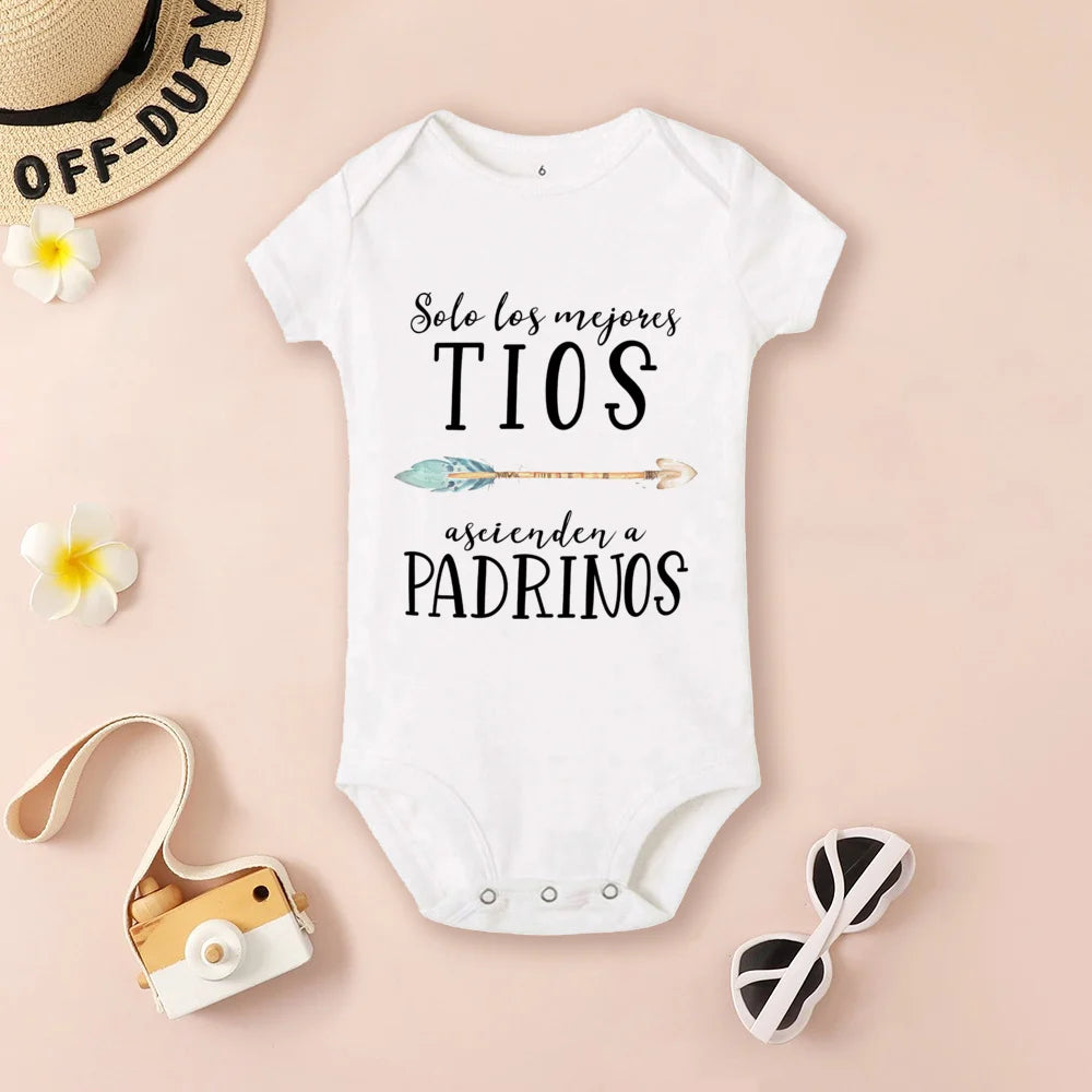 Be You Be My Godmother & Godfather-body con estampado para bebé, ropa de bautismo para Madrina Padrino, monos infantiles de verano