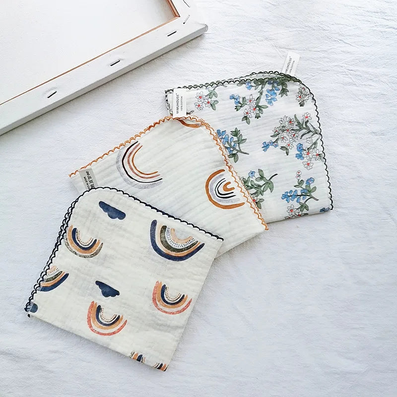 Toalla de algodón para la cara del bebé, artículos para bebé recién nacido, Baberos de muselina de 4 capas para bebé, pañuelo, toalla suave para Saliva, paños triangulares para alimentación y eructar