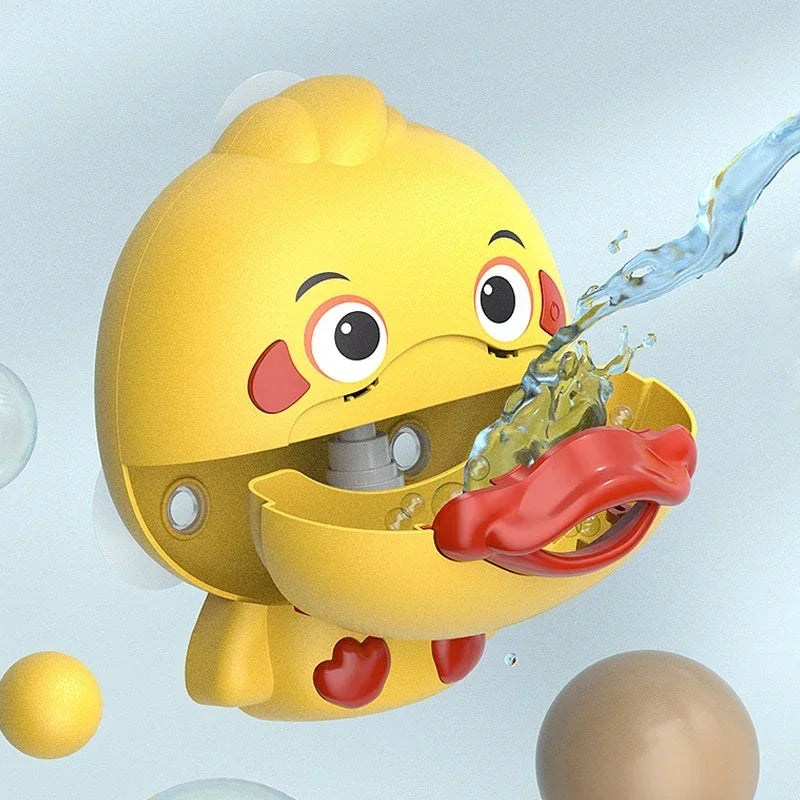Juguete de baño de pato de burbujas para bebé, divertido fabricante de burbujas para baño para niños pequeños, piscina, bañera, máquina de jabón, juguetes de baño para niños