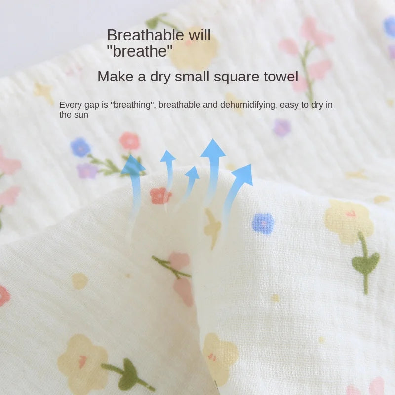 Toalla cuadrada de muselina de gasa de 4 capas para Saliva de bebé, estampado Floral, artículos para bebé recién nacido, pañuelo, toalla facial absorbente bonita