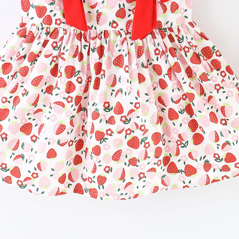 Vestido de verano para niña pequeña, versión coreana vestido Floral, elegante, algodón, pajarita, sombrero incluido