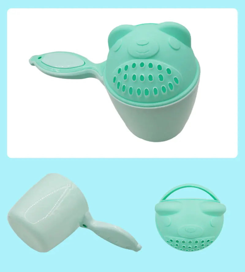 Taza de baño de oso de dibujos animados para bebé, taza de champú para ducha de niño recién nacido, cuchara de agua para ducha de bebé y niño, tazas de lavado de baño para 3 colores, 1 ud.