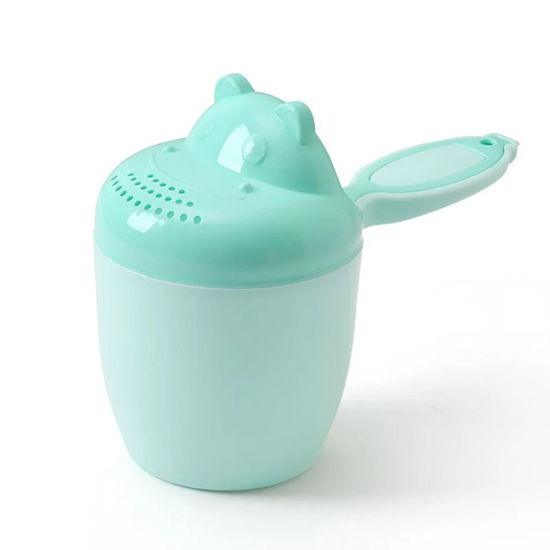 Taza de baño de oso de dibujos animados para bebé, taza de champú para ducha de niño recién nacido, cuchara de agua para ducha de bebé y niño, tazas de lavado de baño para 3 colores, 1 ud.