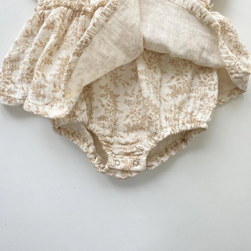 Body Floral para niña, ropa de bebé, novedad de verano, pelele pequeño con mangas voladoras, vestido para recién nacido, mono de una pieza