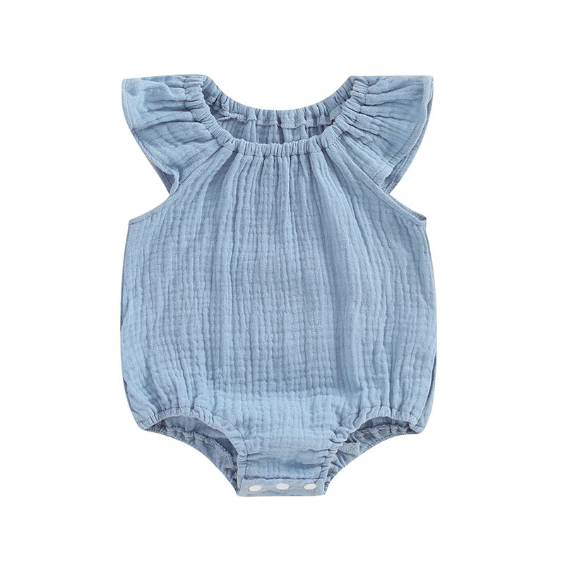 Pudcoco-Pelele de lino y algodón para niñas recién nacidas, sin mangas, con hombros descubiertos, sólido, ropa de verano, informal, de 0 a 24 meses