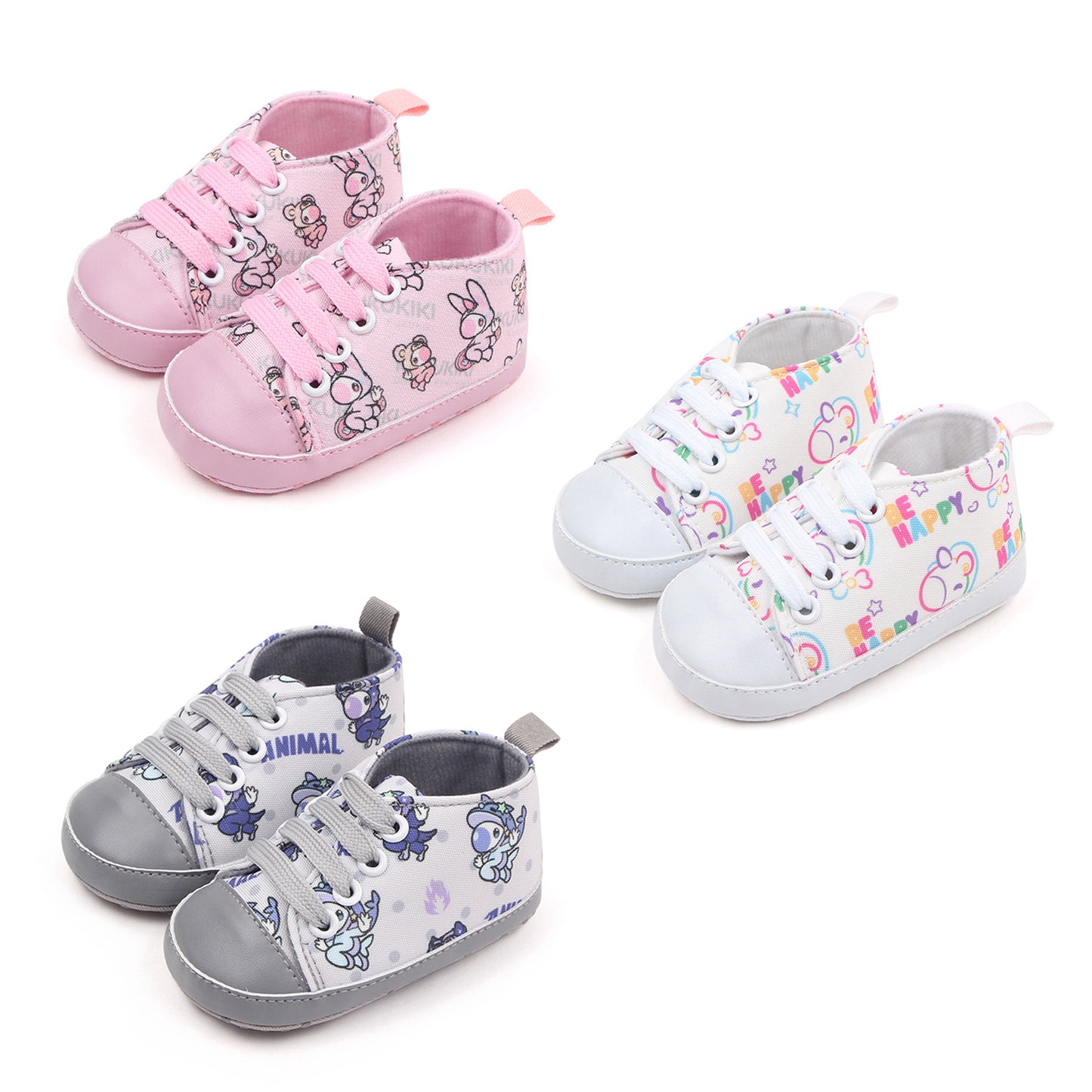 Zapatos de cuna para bebés, niños y niñas, zapatillas con estampado de dibujos animados, zapatillas antideslizantes para primeros pasos de 0 a 18M