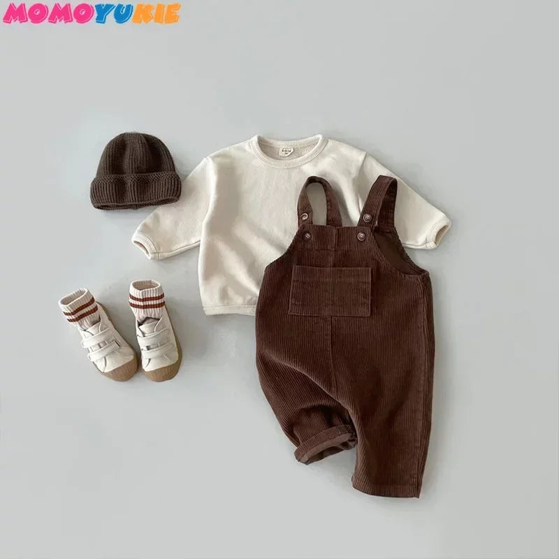 2023 Newborn Clothes Boy's Corduroy Jumpsuit Autumn Winter Jumpsuits Girl's romper Casual Bib Pants Overalls Baby kids clothes