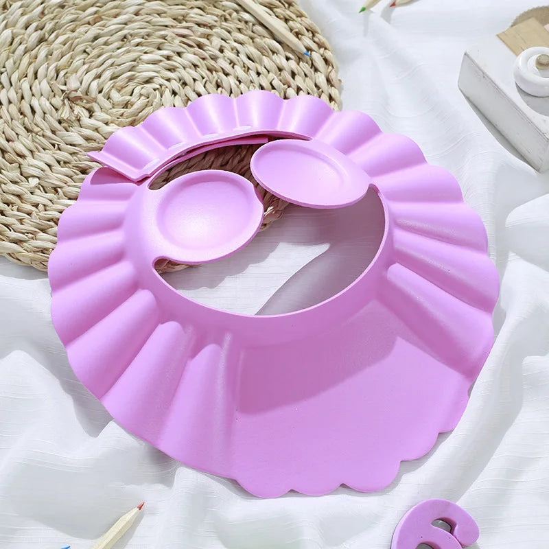 Gorro suave para Baby Shower, gorro ajustable para lavar el cabello para niños, protección para los oídos, champú seguro para niños, ducha de baño, protege la cubierta de la cabeza