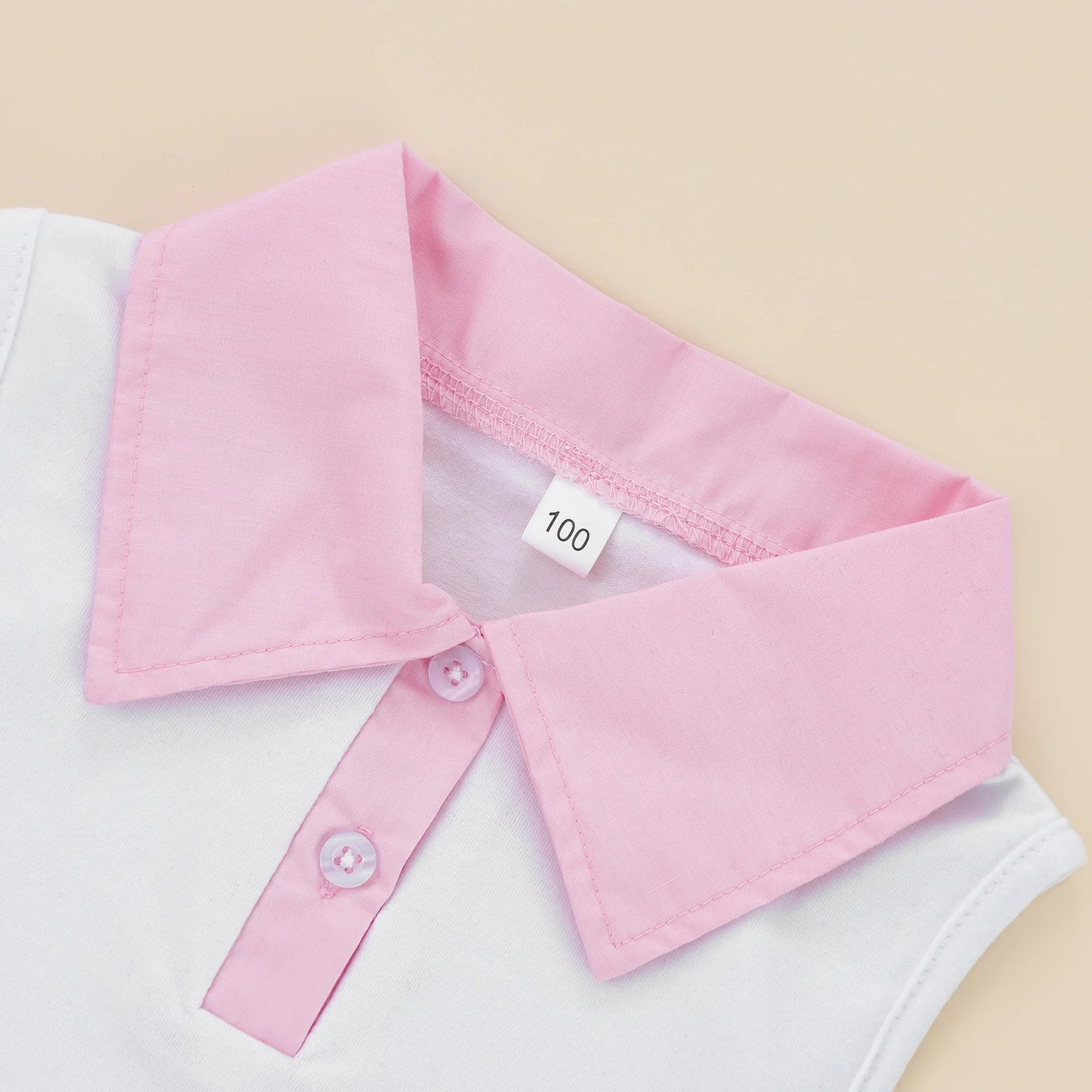 Conjunto de ropa de verano para niñas pequeñas, camiseta sin mangas con botones de solapa de retazos y Falda plisada, 2 a 7 años
