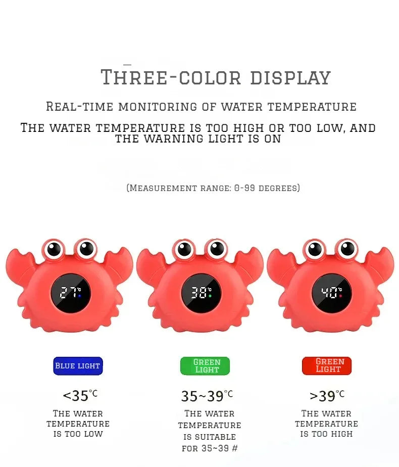 Medidor de temperatura de baño para bebé, medidor de temperatura de baño Digital flotante para agua, pantalla LED, probador de temperatura, dibujos animados de seguridad